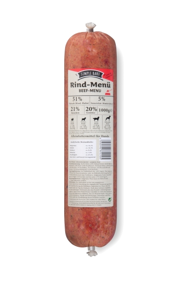 simple BARF Rind-Menü 1000g