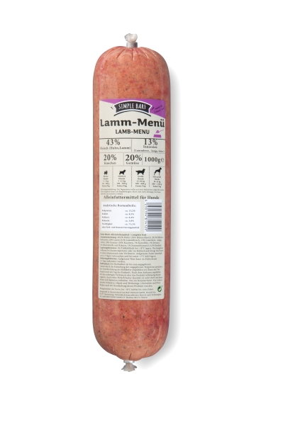 simple BARF Lamm-Menü 1000g