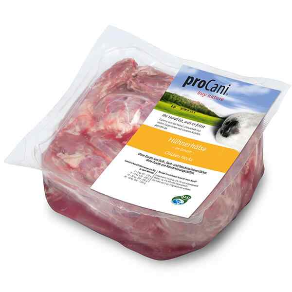 proCani buy nature BARF Frostfleisch fuer Hunde - Gefluegel Huehnerhaelse Frischfutter