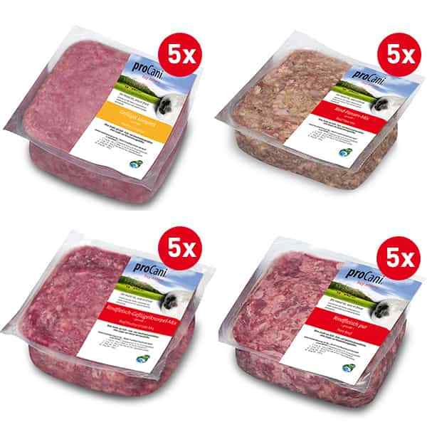 proCani buy nature Frostfleisch Basispaket fuer Hunde - Rind und Huhn Frostfutter im Vorteilspack